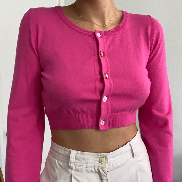 NWOT VDP vintage Pink cardigan sweater - Picture 7 of 9